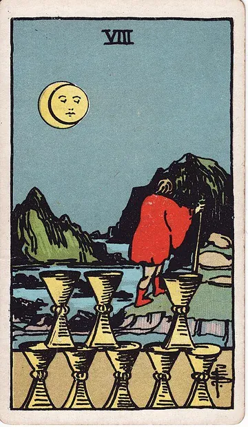 Eight of Cups · 塔罗牌插图