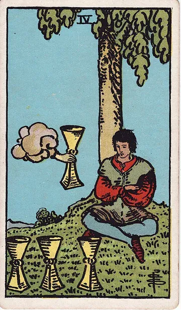 Four of Cups · 塔罗牌插图