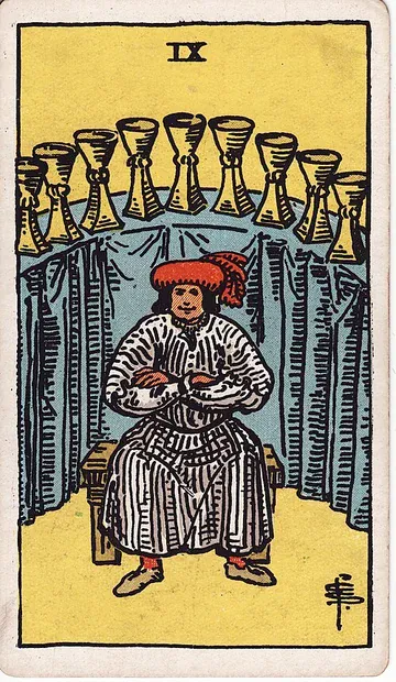 Nine of Cups · 塔罗牌插图