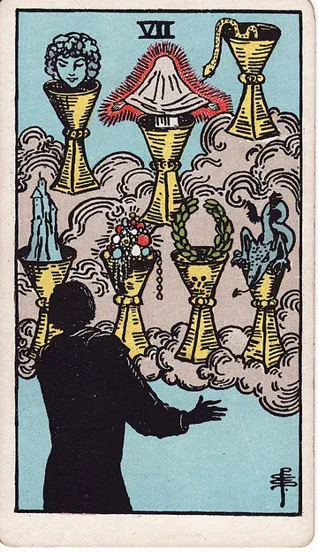 Seven of Cups · 塔罗牌插图