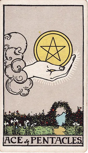 Ace of Pentacles · 塔罗牌插图
