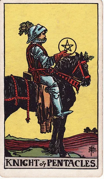 Knight of Pentacles · 塔罗牌插图