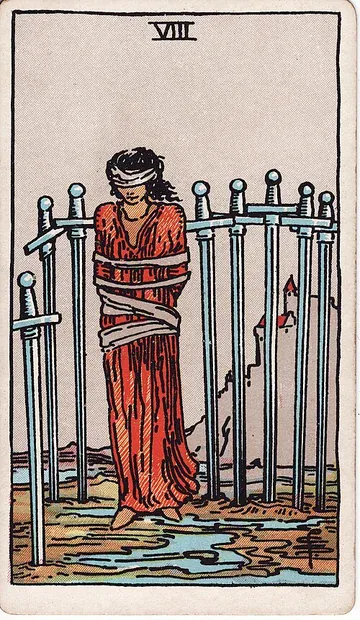Eight of Swords · 塔罗牌插图