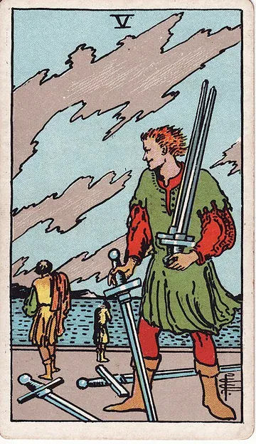 Five of Swords · 塔罗牌插图