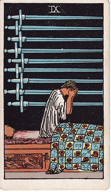 Nine of Swords · 塔罗牌插图