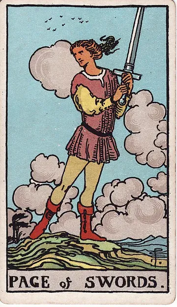 Page of Swords · 塔罗牌插图