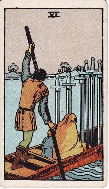 Six of Swords · 塔罗牌插图