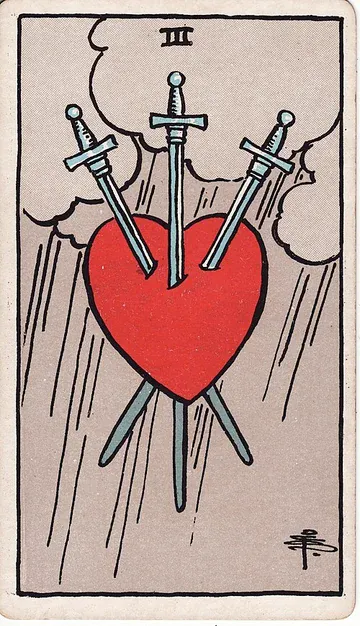 Three of Swords · 塔罗牌插图
