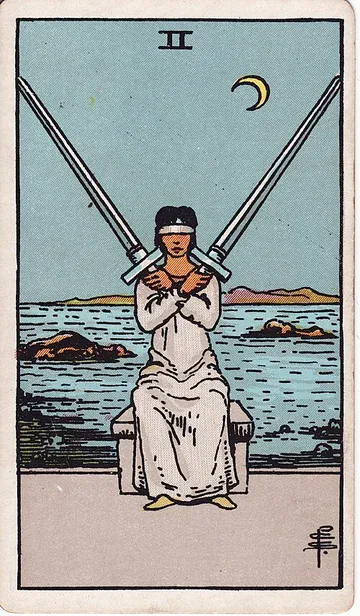 Two of Swords · 塔罗牌插图