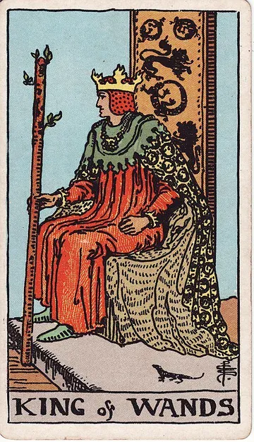 King of Wands · 塔罗牌插图