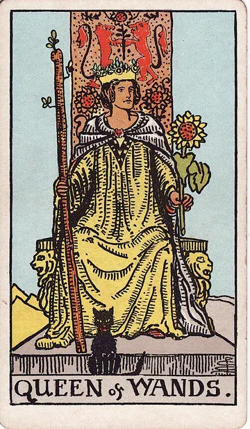 Queen of Wands · 塔罗牌插图