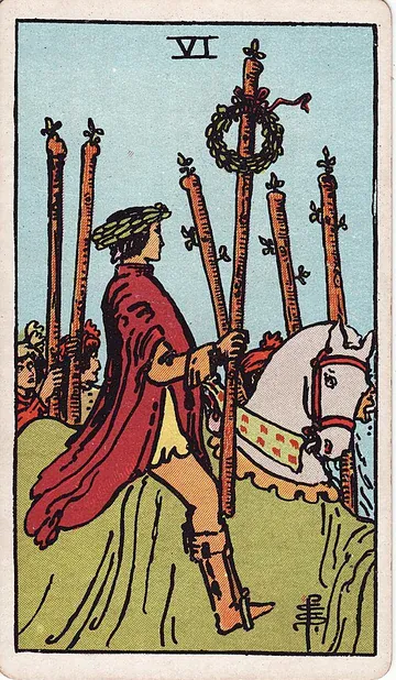 Six of Wands · 塔罗牌插图