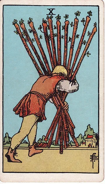 Ten of Wands · 塔罗牌插图