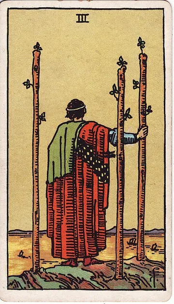 Three of Wands · 塔罗牌插图